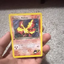Pokemon Rocket's Moltres Gym Heroes Holo Rare 60 HP Fire Type Card English - Image 1