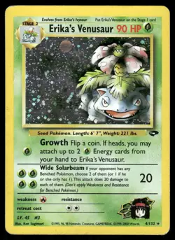 2* Pokemon Cards Erika's Venusaur 4/132 Unlimited Holofoil Gym Challenge Holo - Image 1