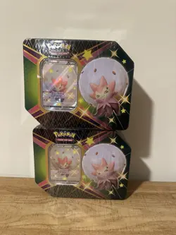 Pokemon TCG Shining Fates Eldegoss V Premium Collection Tin Factory Sealed 2x - Image 1