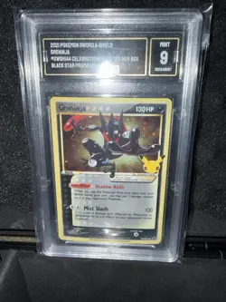 2021 Pokemon Greninja SWSH144 Celebrations ETB Black Star Promo CGC 9 Mint - Image 1
