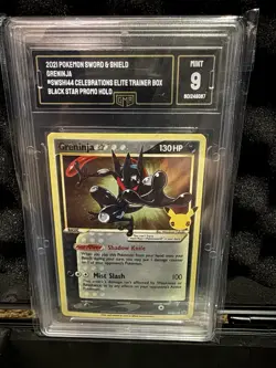 2021 Pokemon Greninja SWSH144 Celebrations ETB Black Star Promo CGC 9 Mint - Image 2