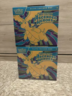 X2 Pokemon TCG: Ascended Heroes Elite Trainer Box (ETB) Sealed - Image 1