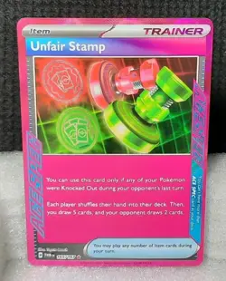 Pokemon Unfair Stamp 165/167 Holo *ACE SPEC RARE* NM SV06: Twilight Masquerade - Image 1