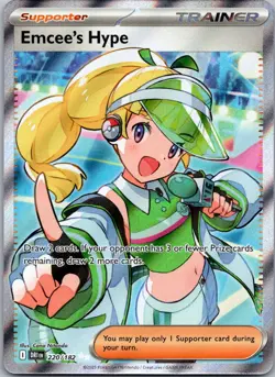 Emcee's Hype #220/182 Ultra Rare Holo SV10: Destined Rivals Pokemon NM - Image 1