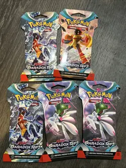 Pokemon TCG Paradox Rift Sleeved Booster Packs Lot of 5 Sealed/New *C - Image 1