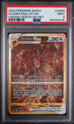 2023 Pokemon Sword & Shield Crown Zenith Giratina VStar GG69 Secret Rare PSA 9 - Image 1