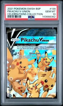 PSA 10 2021 Pokemon Pikachu V-Union Celebrations English Sequential Set - Image 3