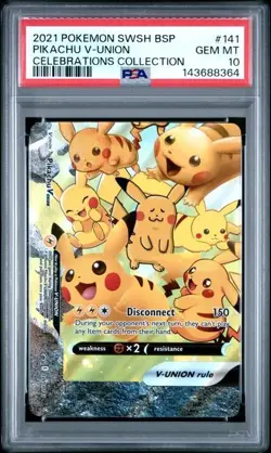 PSA 10 2021 Pokemon Pikachu V-Union Celebrations English Sequential Set - Image 5