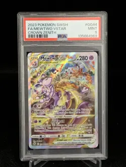 PSA 9 Mewtwo VStar GG44/GG70 Crown Zenith - Image 1