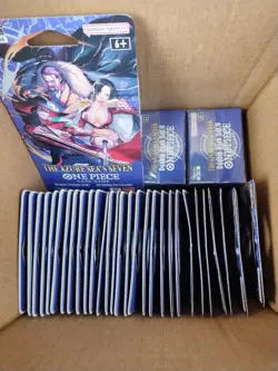 One Piece OP-14 Sleeved Booster Packs Lot of (30) Sealed + 2 Double Pack boxes - Image 1
