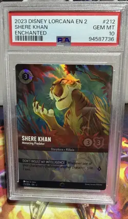 Disney Lorcana Shere Khan Menacing Predator #212 ENCHANTED PSA 10 - Image 1