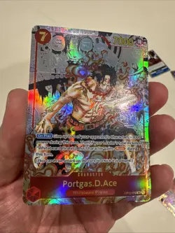One Piece CCG Portgas D Ace Op02-013 English Manga Alt Art Custom Card - Image 2