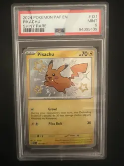 Pikachu #131/091 Sv: Paldean Fates Baby Shiny Rare Pokemon Card PSA 9 - Image 1