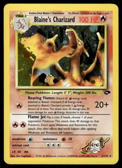 2* Pokemon Cards Blaine's Charizard 2/132 Unlimited Holofoil Gym Challenge Holo - Image 1