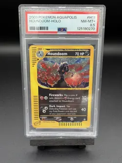 Pokemon TCG Houndoom Aquapolis H11 Holo Rare Vintage WOTC - Low Pop 8 - PSA 8.5 - Image 1