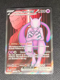 Team Rocket's Mewtwo ex 213/182 - Destined Rivals Pokemon Card - NM - Image 1