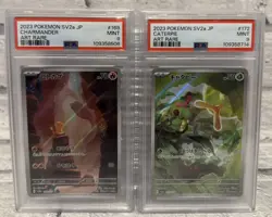 Charmander 168/165 & Caterpie 172/165 PSA 9 SV2a 151 Japanese Pokemon Cards MINT - Image 1