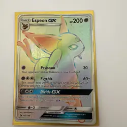 Espeon GX 152/ 149 Sun & Moon Base Set Rainbow Rare Pokemon Card TCG - Image 1