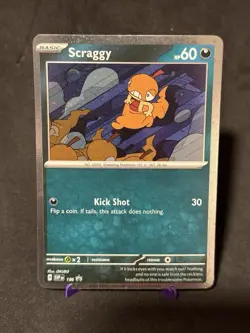 Pokemon TCG Scraggy Double Swirl Black Star Promo SVP186 Cosmos Holo - Image 1