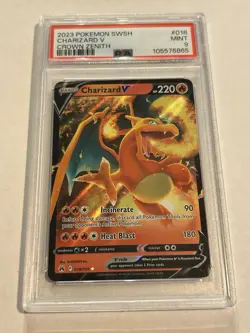 2023 Pokemon Crown Zenith Charizard V 018/159 PSA 9 Mint - Image 1
