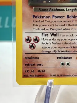 Rocket's Moltres #12 Holo Rare Pokemon Gym Heroes 2000 TCG LP with Holo Swirl - Image 5