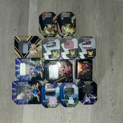 Lot of 13 Empty Pokemon Tins - With plastic inside ideal for display! - Image 1