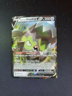 Galarian Stunfisk V - Pokemon Darkness Ablaze Holo Ultra Rare #128/189 - NM/MINT - Image 1