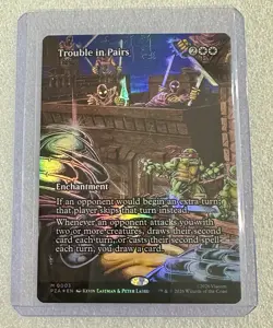 Magic MTG Teenage Mutant Ninja Turtles TMNT Borderless #3 Trouble in Pairs - Image 1