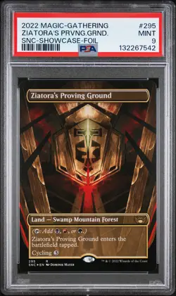 2022 MTG STREETS OF NEW CAPENNA SC-FOIL #295 ZIATORA'S PROVING GROUND PSA 9 - Image 1