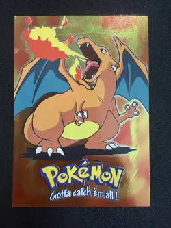 Pokemon TCG Topps Charizard E6 of 12 Holo Foil Blue Logo 1999 (LP++) - Image 1