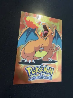 Pokemon TCG Topps Charizard E6 of 12 Holo Foil Blue Logo 1999 (LP++) - Image 2