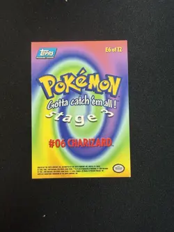 Pokemon TCG Topps Charizard E6 of 12 Holo Foil Blue Logo 1999 (LP++) - Image 4