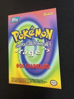 Pokemon TCG Topps Charizard E6 of 12 Holo Foil Blue Logo 1999 (LP++) - Image 5