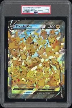 2021 Pokemon SWSH Celebrations Black Star Promo - PIKACHU V-Union JUMBO PSA 9 - Image 3