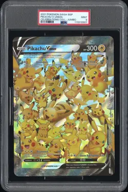 2021 Pokemon SWSH Celebrations Black Star Promo - PIKACHU V-Union JUMBO PSA 9 - Image 5