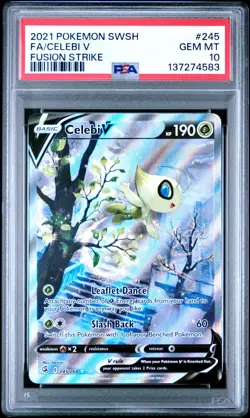 Celebi V 245/264 PSA 10 | Pokemon TCG Sword & Shield Fusion Strike Alt Art - Image 1