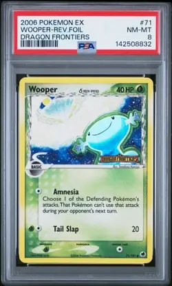 2006 POKEMON EX DRAGON FRONTIERS #71 WOOPER-REV.FOIL PSA 8 - Image 1