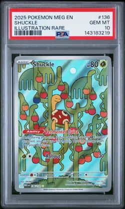2025 POKEMON MEG EN-MEGA EVOLUTION ILLUSTRATION RARE #136 SHUCKLE PSA 10 - Image 1
