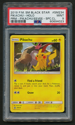 Pikachu SM 234 Black Star Promo Cosmos Holo Pokemon 2019 SM GX Collection PSA 9 - Image 1
