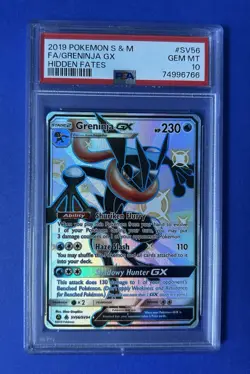 2019 Pokemon S&M FA/Greninja GX Hidden Fates #SV56 PSA 10 GEM MT - Image 1