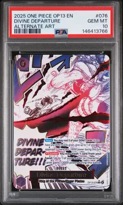 2025 One Piece OP13 EN #076 Divine Departure Alternate Art PSA 10 GEM MINT - Image 1