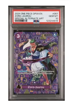 Special Alternate Art Zoro-Juurou One Piece OP09 SP OP05-067 R PSA 10 - Image 3