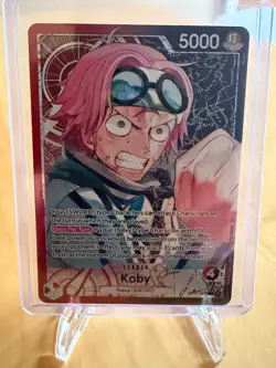 One Piece Koby OP11-001 Alternate Alt Art Leader Foil NM A Fist of Divine Speed - Image 1