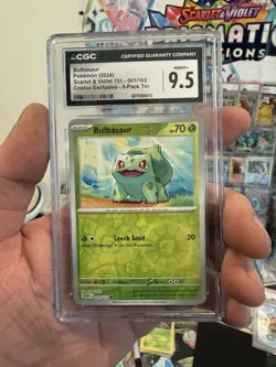 Pokemon TCG Bulbasaur Cosmos Holo Card 001/165 Costco Exclusive Double Swirl - Image 1