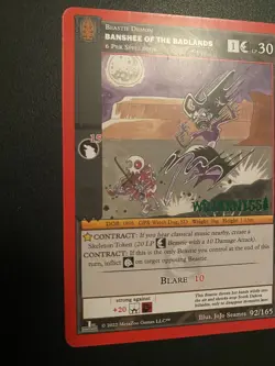 Metazoo Wilderness Spoiler Stamp - Banshee Of The Badlands Non Holo Card 92/165 - Image 2