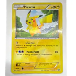 Pokemon Pikachu 115/114 Black & White Holo Secret Rare Basic 2011 Card - Image 1