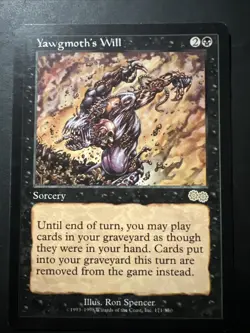 Magic: The Gathering Yawgmoth's Will Sorcery Card Urza's Saga 1998 Ron Spencer - Image 1
