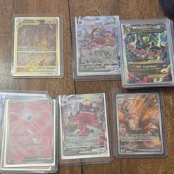 Pokemon TCG Holo Card Lot Mewtwo, Rayquaza VMAX, Gengar VMAX, Blaziken - Image 1