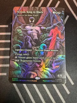 Venom – King in Black Borderless #0022 MTG Mythic Foil Spider-Man NM CLEAN - Image 1