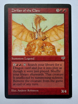 1996 ZIRILAN OF THE CLAW, Vintage MTG Mirage Edition, Red - Image 1